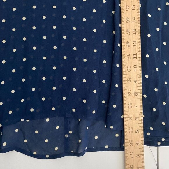 Reformation Augusta Maxi Dress Size Medium Navy Polka Dot Side Slit - Picture 10 of 11